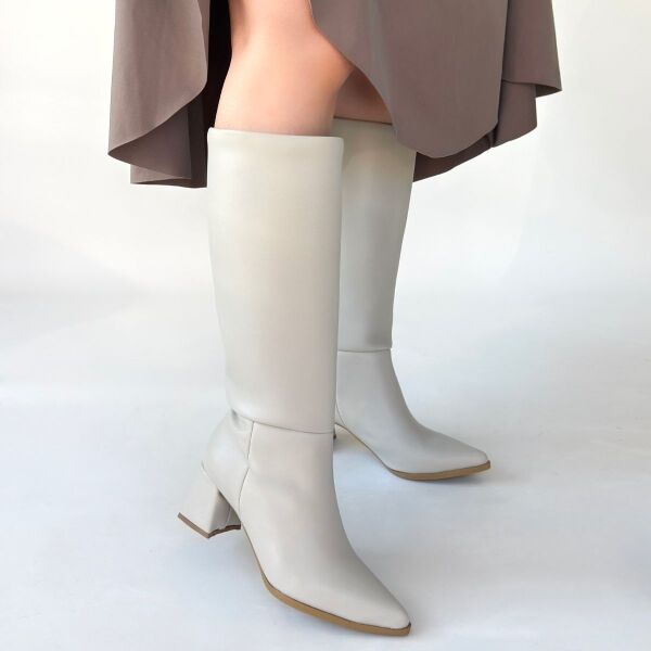 Roksa Ten Cilt Topuklu Çizme