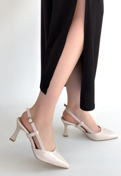 Hoost Bej Rugan Topuklu Ayakkabı