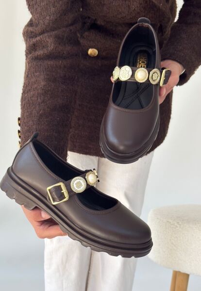 Okira Kahverengi Cilt Oxford Ayakkabı