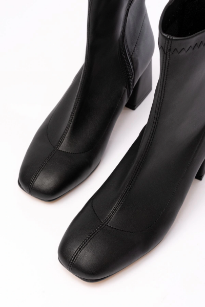 HC-2700 Siyah Streç Topuklu Fermuarlı Günlük Kadın Bot