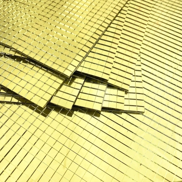 Kendinden Yapışkanlı Aynalı Kare Gold Sticker 30x30 Cm
