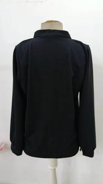 Kadın Uzun Kollu önden Düğmeli Hakim Yaka Ithal Krep Bluz