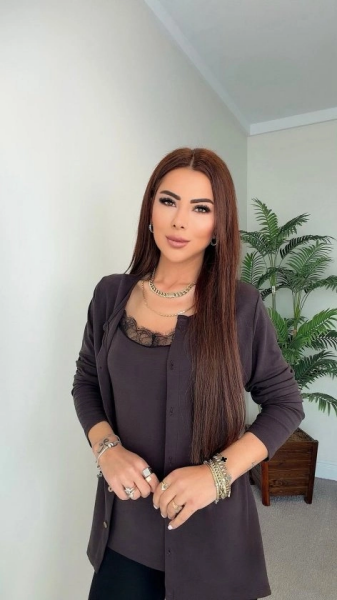 Kadın Dantel Güpür Detay Tek Parça Hırkalı Bluz