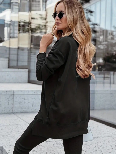 Kadın Uzun Kollu Bisiklet Yaka Nervurlu Viskon Iki Iplik Ve Tayt Pantolon Ikili Takım