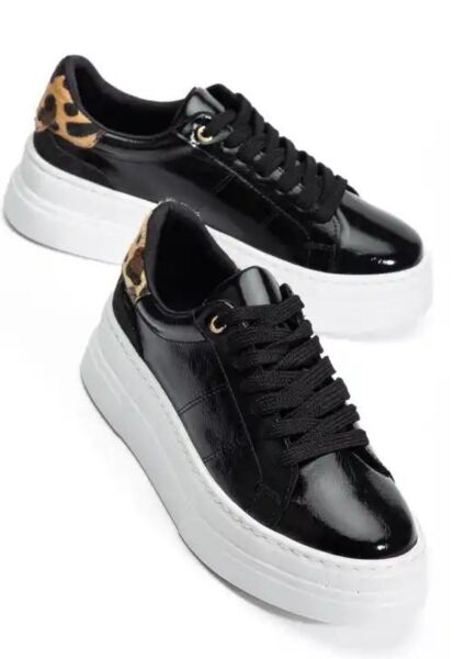 Jetan Siyah Rugan Bağcıklı Spor Ayakkabı