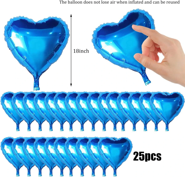Metalize Mavi Kalp Folyo Balon