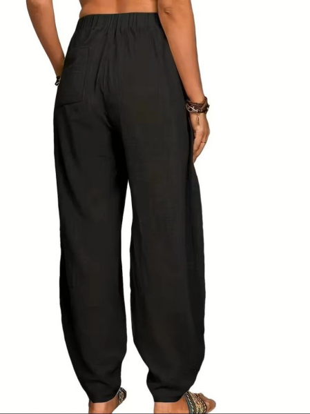 Kadın Yüksek Bel Cep Detaylı Pantolon