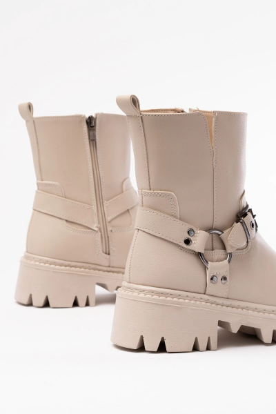 868-2015 Bej Fermuarlı Günlük Kadın Bot