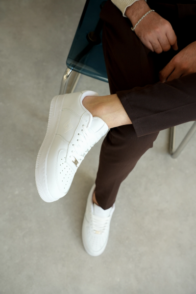 KB-N09 Kuback Beyaz Cilt Günlük Erkek Ayakkabı