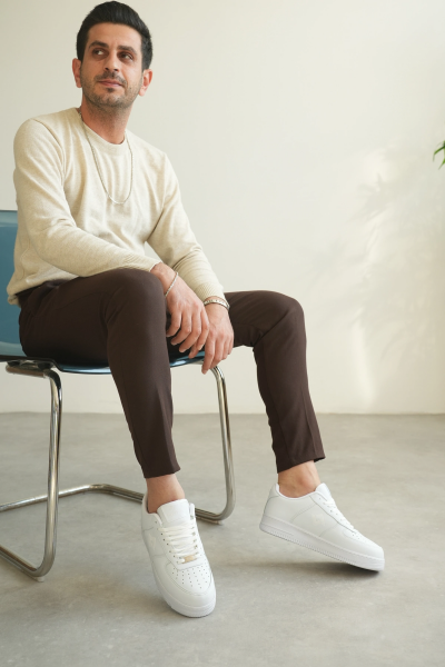 KB-N09 Kuback Beyaz Cilt Günlük Erkek Ayakkabı