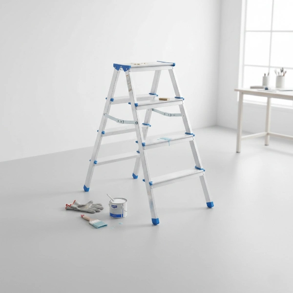 4+4 Çift Basamaklı Alüminyum Metal Merdiven