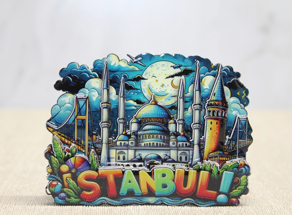 Ahşap İstanbul Temalı Magnet - Model 2