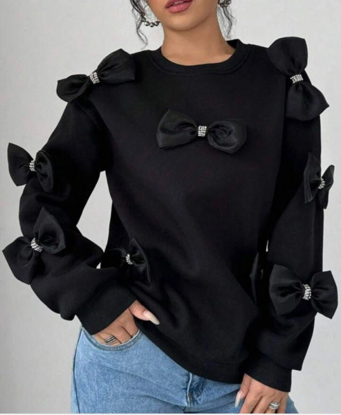 Kadın Bisiklet Yaka Fiyonk Detay BluZ