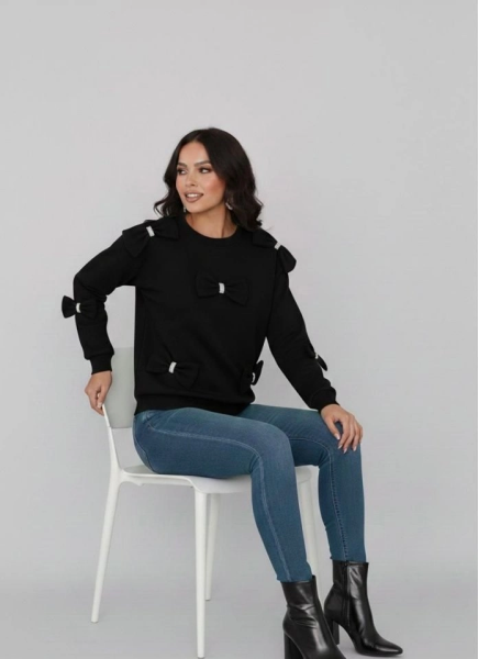 Kadın Bisiklet Yaka Fiyonk Detay BluZ