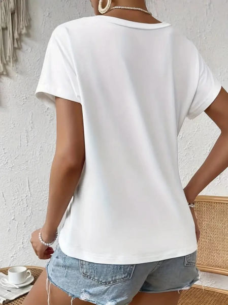 Kadın Kısa Kollu Asimetrik Kesim Bel Büzgü Düğüm Detay Viskon Bluz