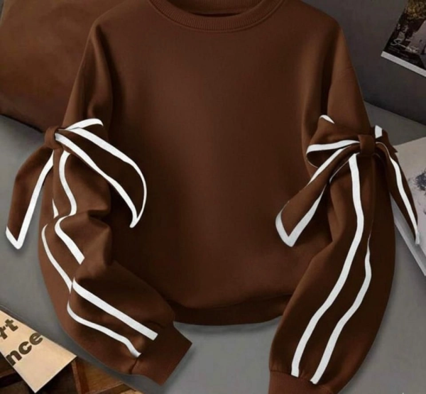 Kadın Uzun Kollu Ara Biye Ve Fiyonk Detay Bluz