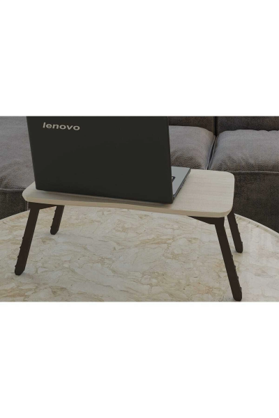 Beyaz Laptop Sehpa Çalışma Kahvaltı Masası