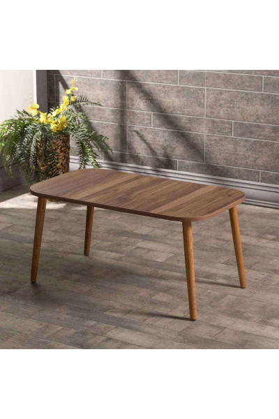 Orta Sehpa Ahşap Torna Ayak Kare Ceviz