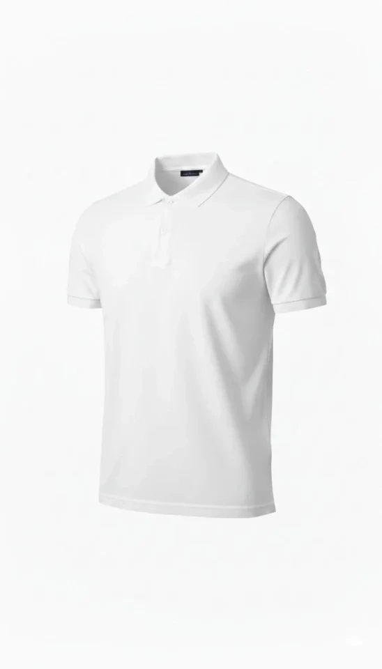 Erkek Pike Kumaş Düğmeli Yaka Regular Fit Günlük Kısa Kol Tişört T-shirt - Beyaz