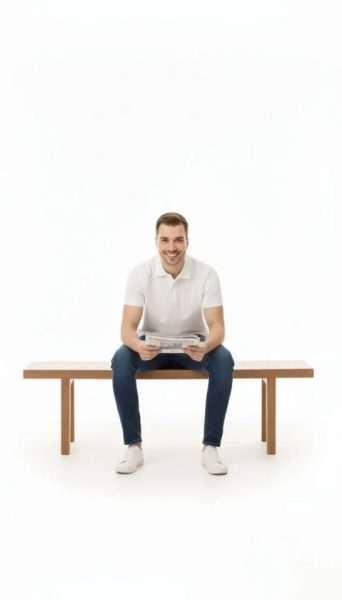 Erkek Pike Kumaş Düğmeli Yaka Regular Fit Günlük Kısa Kol Tişört T-shirt - Beyaz