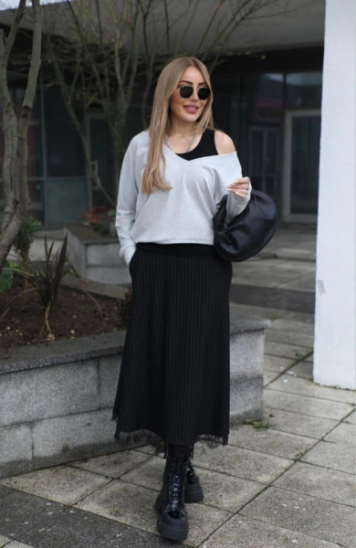 Kadın Atlet Bluz Ve Etek üçlü Takım