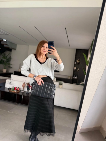 Kadın Atlet Bluz Ve Etek üçlü Takım