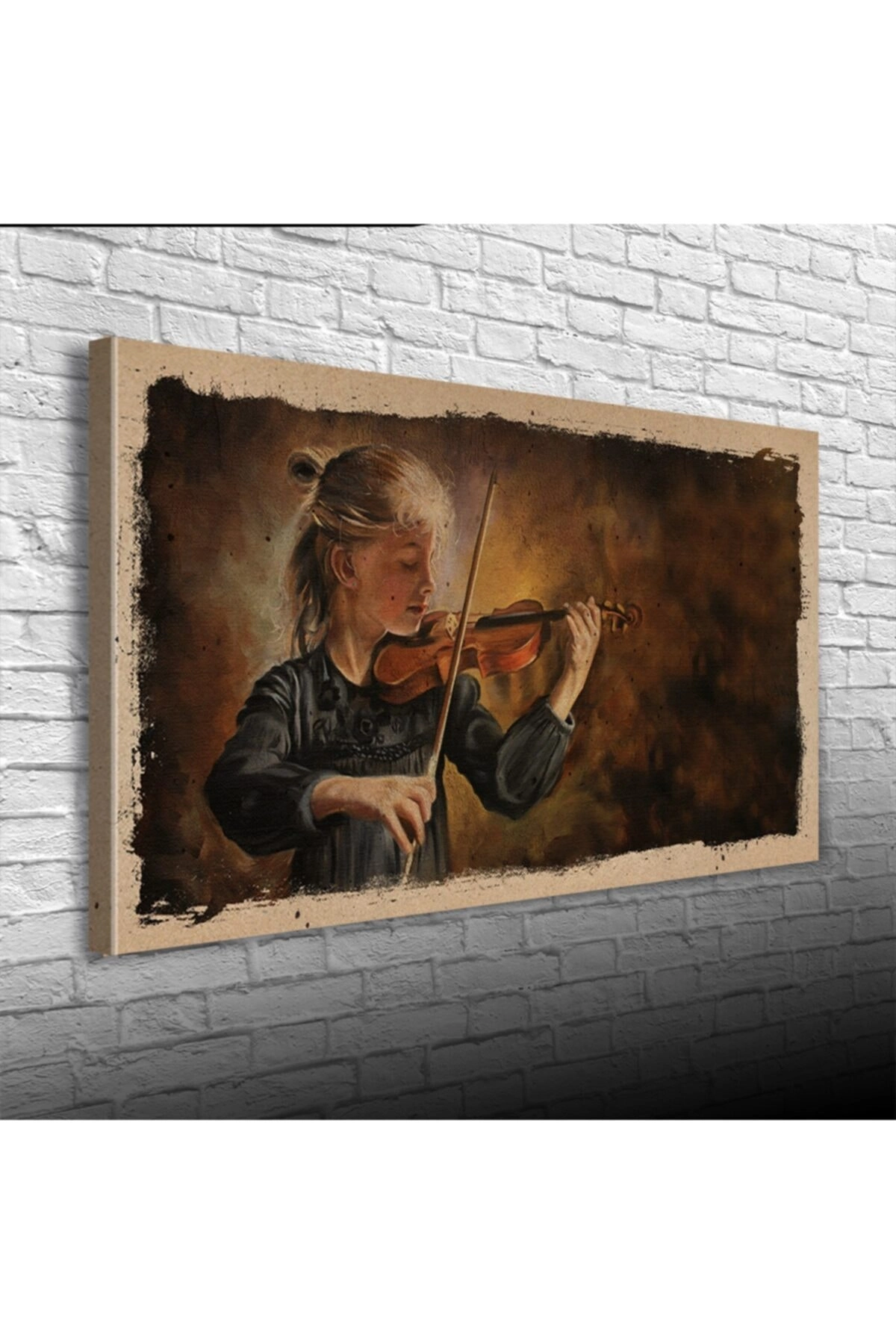 Kemancı Kız Canvas Tablo (60x120)