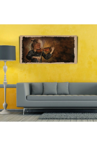 Kemancı Kız Canvas Tablo (60x120)
