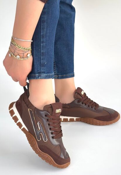 Huer Kahverengi Nubuk Bağcıklı Spor Ayakkabı