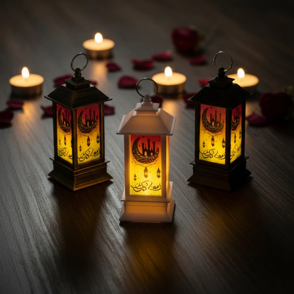 Ramazan Temalı Küçük Kare Kubbe LED Lamba