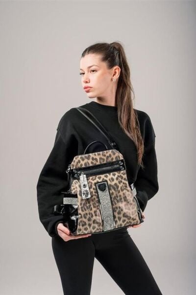 Poge Leopar Cilt Kol Ve Sırt Çantası