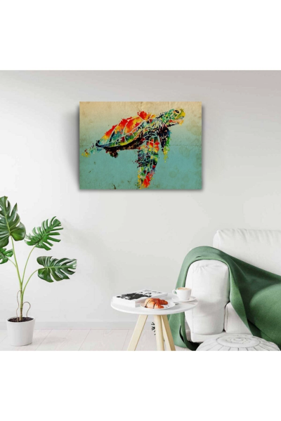 Renkli Kaplumbağa Canvas Tablo (50x70)
