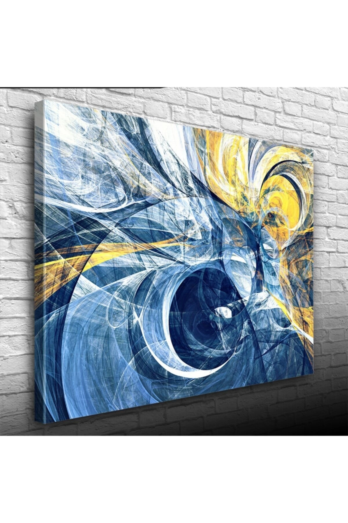 Sarı Lacivert Gece Canvas Tablo (50x70)