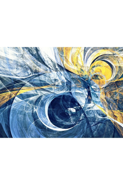 Sarı Lacivert Gece Canvas Tablo (50x70)