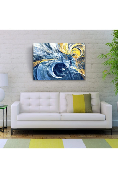 Sarı Lacivert Gece Canvas Tablo (50x70)