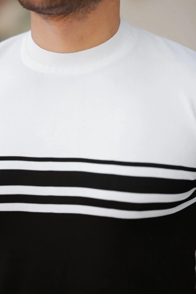 Erkek çizgili Kısa Kollu T-shirt