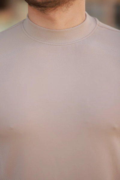 Erkek Ince çizgi Dokulu Kısa Kollu T-shirt