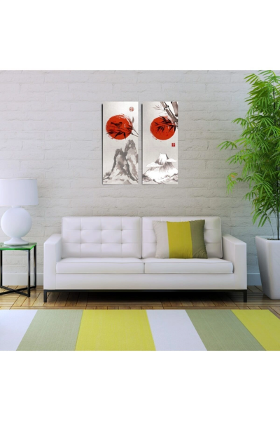 Kırmızı Longji Iki Parça Canvas Tablo (30x70)