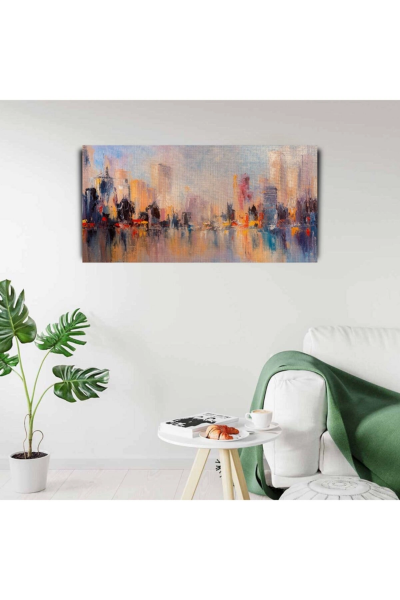 Renkli Kayıp Şehir Canvas Tablo (60x120)