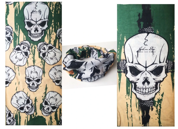 Haki Kuru Kafa Baskılı Buff Bandana 25x48 cm