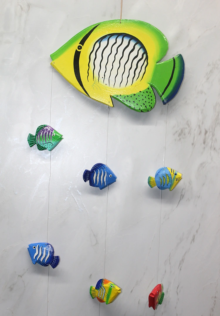 Ahşap Balıklı Rüzgar Çanı