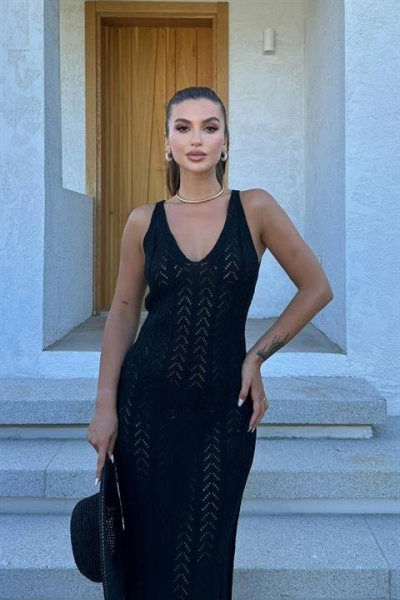 Rosalia Sırt Dekolteli Elbise 2761