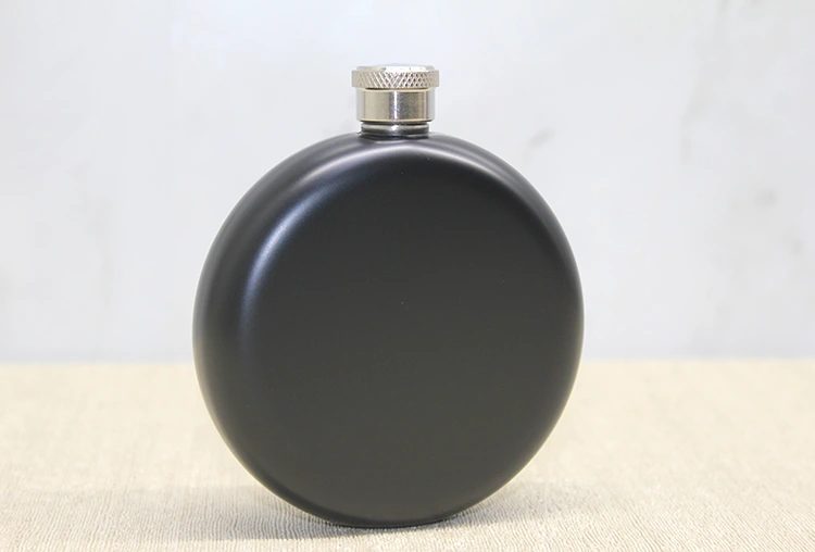 Yuvarlak Tekli Matara 5 Oz Siyah