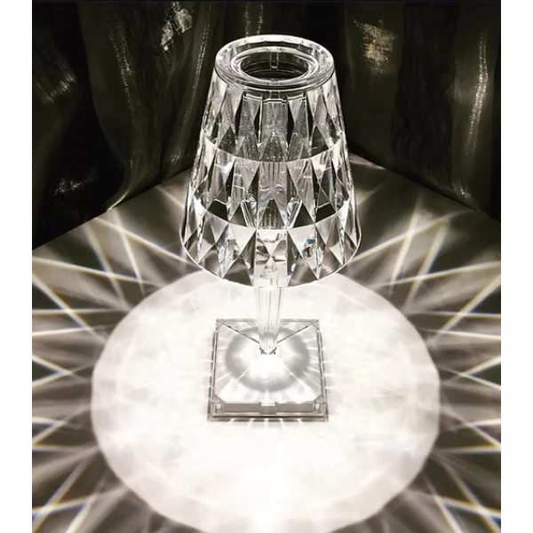 Kristal Abajur LED Kumandalı Ve Dokunmatik Masa Lambası