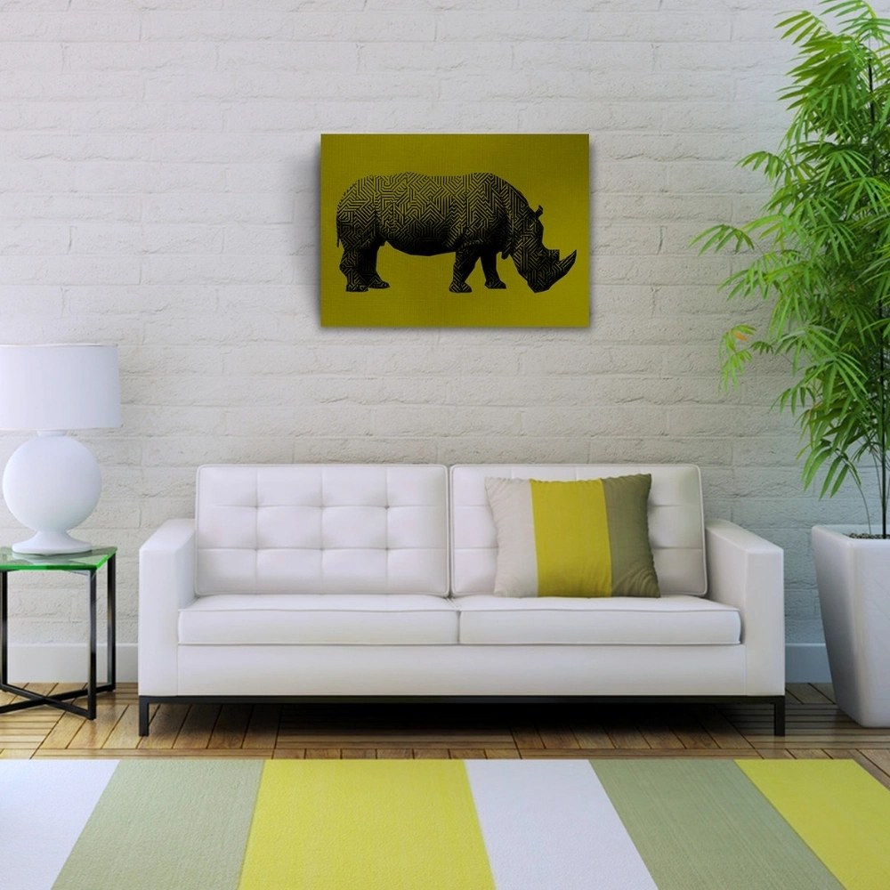 Gergedan , Hipopotam Soyut Çalışma Kanvas Tablo 50 x 70