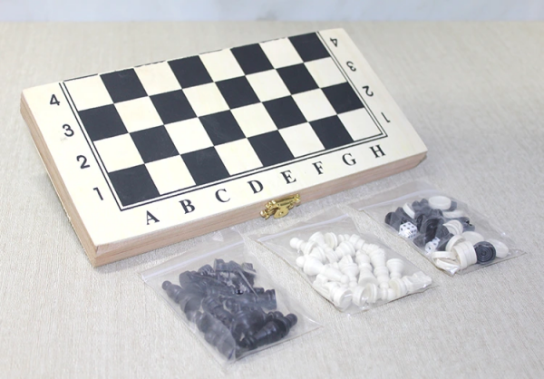 Ahşap Kutulu Satranç Tavla Seti Model 3