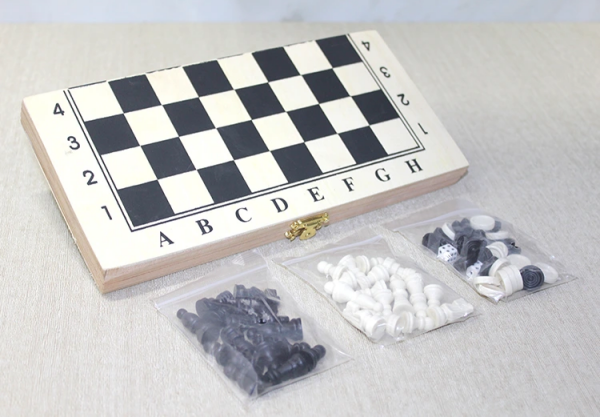 Ahşap Kutulu Satranç Tavla Seti Model 4