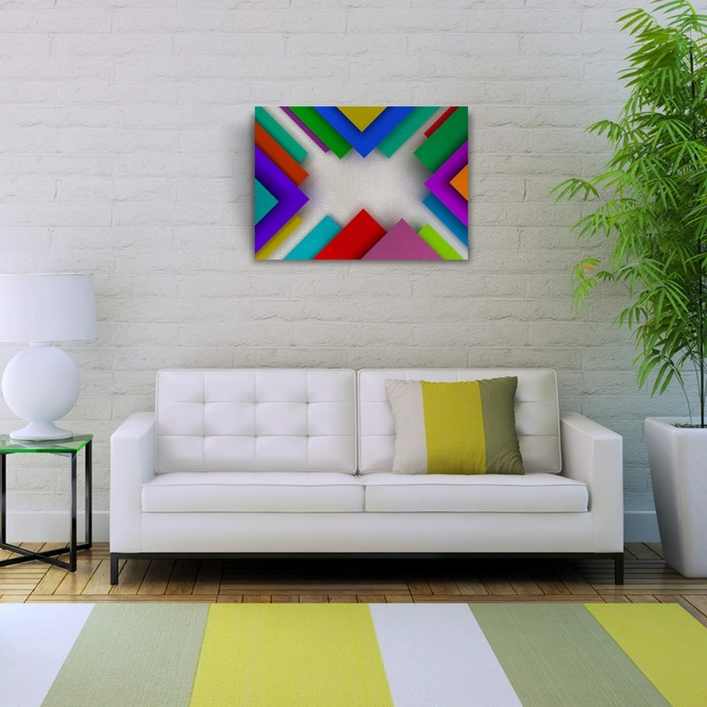 Renkli Üçgenler Kanvas Tablo 50 x 70