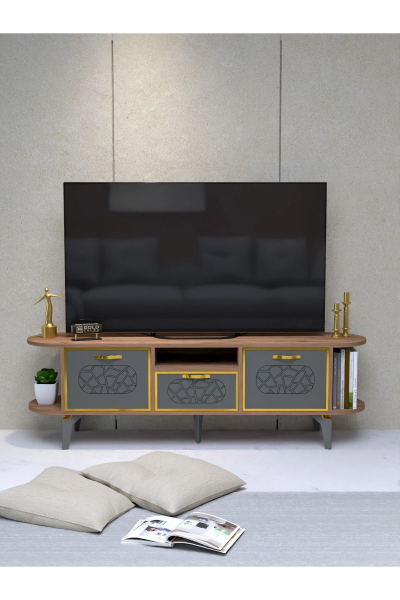Tv Sehpası Mira 5030 Atlantik Gold 160 Cm 35 Cm 50 Cm