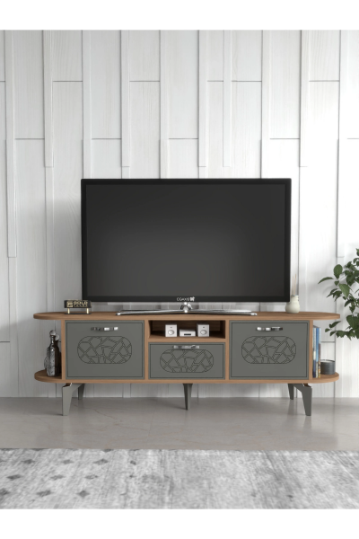 Tv Sehpası Mira Atlantik 5031 Gümüş 160 Cm 35 Cm 50 Cm